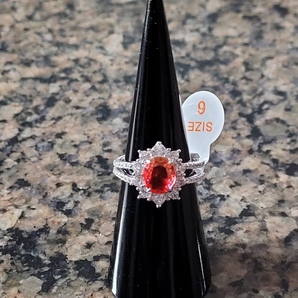 Ring Bomb RBP4508 The Sterling Club Pink Bi Color Tourmaline Sz 6 - Picture 1 of 5